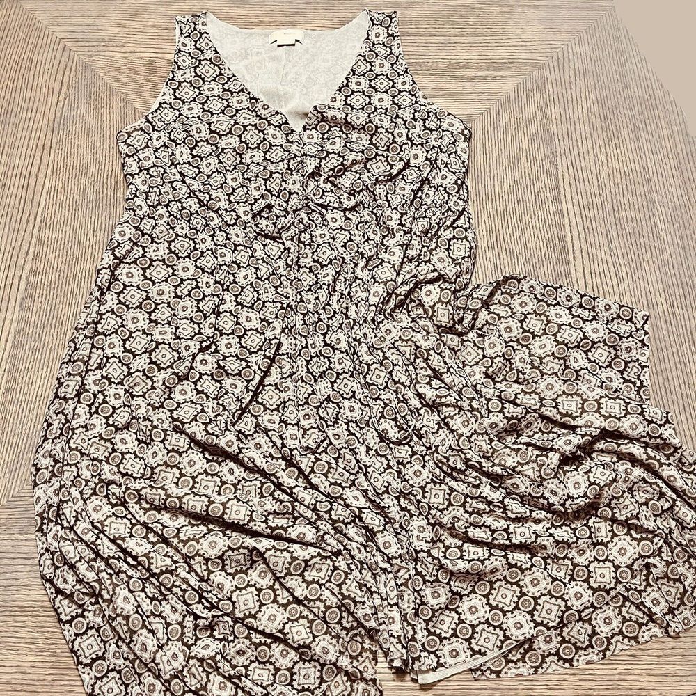 Michael Kors Black and White Patterned Midi Dress